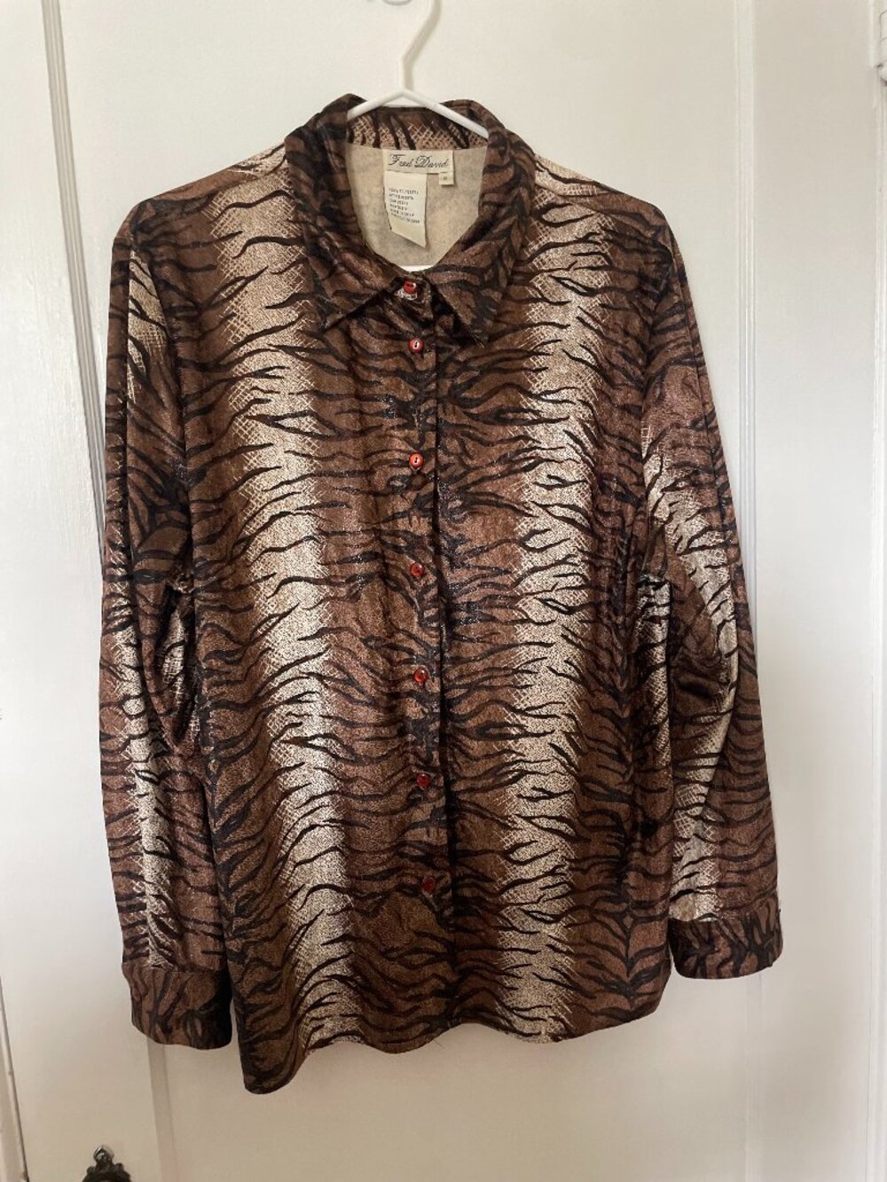 90s Tiger Print Blouse